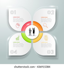 Design infographic 4 options template,  Business concept infographic can be used for workflow layout, diagram, number options, milestones project.