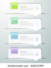 Design infographic 4 options template,  Business concept infographic can be used for workflow layout, diagram, number options, milestones project.