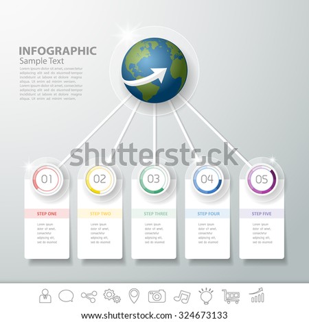 Design Infographic 5 steps. can be used for workflow layout, diagram, number options, bussiness concept