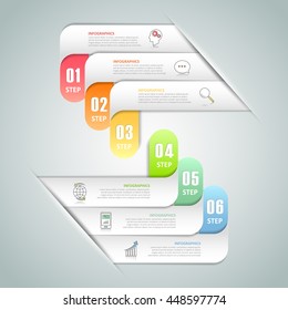 Design infographic 6 options template, Business concept infographic can be used for workflow layout, diagram, number options, milestones project.