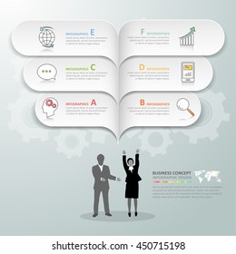 Design infographic 6 options template, Business concept infographic can be used for workflow layout, diagram, number options, milestones project.