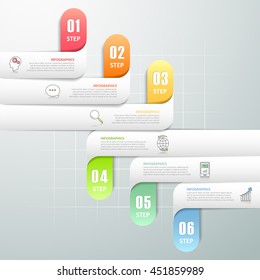 Design infographic 6 options template, Business concept infographic can be used for workflow layout, diagram, number options,