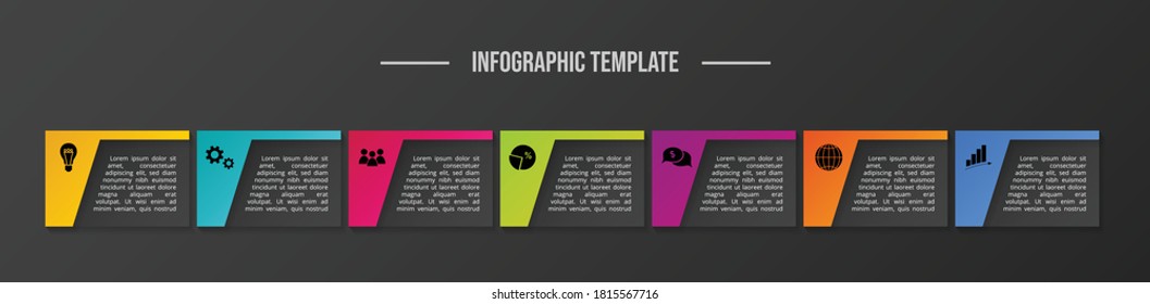 Design of infographic with business icons. Timeline. Vector