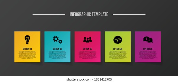 Design of infographic with business icons. Timeline. Vector