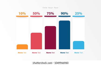 Design infographic data bar, table, chart, graph for use in business plan on grey background. vector.