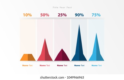 Design infographic data bar, table, chart, graph for use in business plan on grey background. vector.