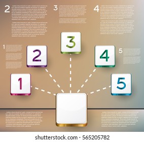 Design Infographic with Five Options. Vector Illustration.