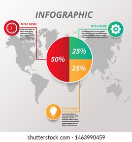 Design infographic flat circle color full