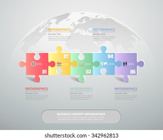 Design infographic Puzzle template 4 steps for business concept.