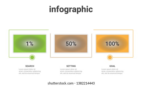 Design infographic square timeline with 3 option step or process can be used for education,banner,website and presentation. 
