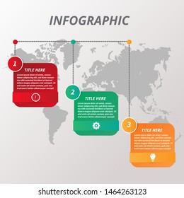 Design infographic step by step flat solid color full