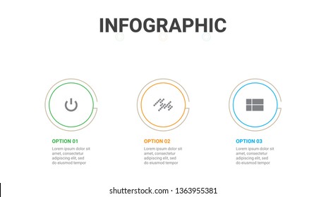 Design infographic template with 3 option or process.Vector illustration.