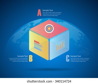 Design infographic template 3 steps for business concept.
