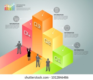 Design infographic template 4 options. Business concept can be used for workflow layout, diagram, number options, timeline, steps, demo infographic