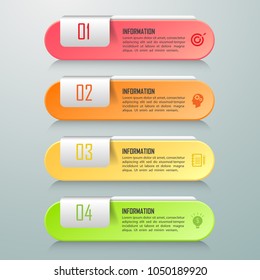 Design infographic template 4 options. Business concept can be used for workflow layout, diagram, number options, timeline, steps, demo infographic
