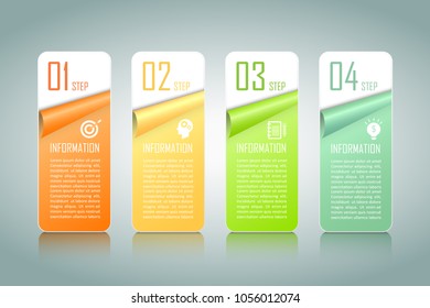 Design infographic template 4 options. Business concept can be used for workflow layout, diagram, number options, timeline, steps, demo infographict