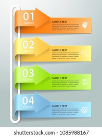 Design infographic template 4 options. Business concept can be used for workflow layout, diagram, number options, timeline, steps, demo infographic