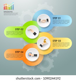Design infographic template 4 options. Business concept can be used for workflow layout, diagram, number options, timeline, steps, demo infographic