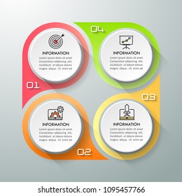 Design infographic template 4 options. Business concept can be used for workflow layout, diagram, number options, timeline, steps, demo infographic