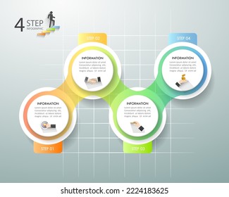 Diseñar las opciones de la plantilla de infografía 4. Se puede utilizar para diseño de flujo de trabajo, diagrama, opciones de número, escala de tiempo, pasos, demografía