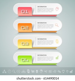 Diseñar las opciones de la plantilla de infografía 4. se puede utilizar para diseño de flujo de trabajo, diagrama, opciones de número, escala de tiempo y pasos