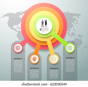 Design infographic template 4 options. can be used for workflow layout, diagram, number options, timeline and steps