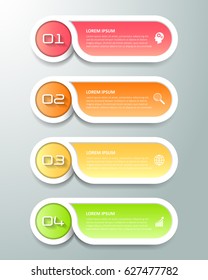 Diseñar las opciones de la plantilla de infografía 4. se puede utilizar para diseño de flujo de trabajo, diagrama, opciones de número, escala de tiempo y pasos