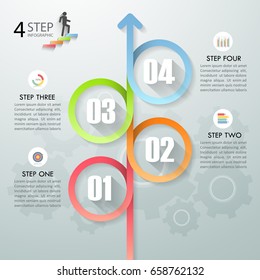 Design infographic template 4 options. Business concept can be used for workflow layout, diagram, number options, timeline, steps, demo infographic