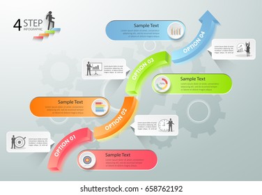 Design infographic template 4 options. Business concept can be used for workflow layout, diagram, number options, timeline, steps, demo infographic