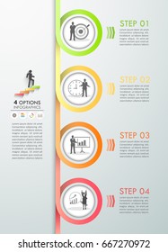 Design infographic template 4 options. Business concept can be used for workflow layout, diagram, number options, timeline, steps, demo infographic