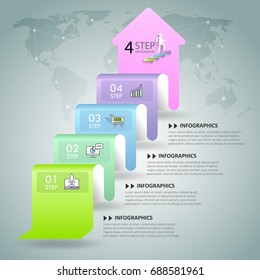 Design infographic template 4 options. Business concept can be used for workflow layout, diagram, number options, timeline, steps, demo infographic