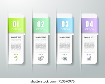 Design infographic template 4 options. Business concept can be used for workflow layout, diagram, number options, timeline, steps, demo infographic