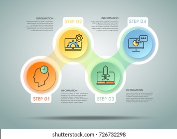 Design infographic template 4 options. Business concept can be used for workflow layout, diagram, number options, timeline, steps, demo infographic