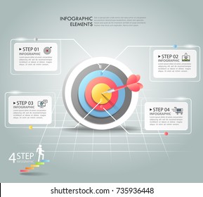 Design infographic template 4 options. Business concept can be used for workflow layout, diagram, number options, timeline, steps, demo infographic