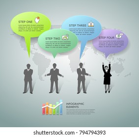 Design infographic template 4 options. Business concept can be used for workflow layout, diagram, number options, timeline, steps, demo infographic