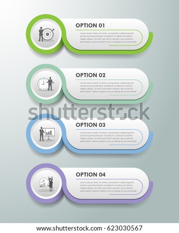Design infographic template 4 options. can be used for workflow layout, diagram, number options, timeline and steps