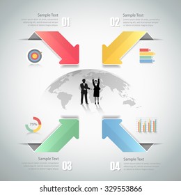 Design Infographic template 4 steps. for bussiness concept