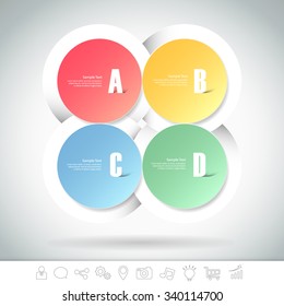Design infographic template 4 steps for business concept.