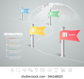 Design infographic template 4 steps for business concept.