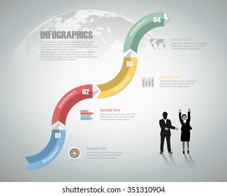 Design infographic template 4 steps for business concept.