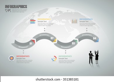Design infographic template 4 steps for business concept.