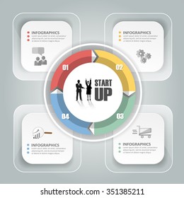 Design infographic template 4 steps for business concept.