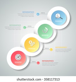 Design infographic template 4 steps for business concept.