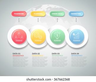 Design infographic template 4 steps for business concept.