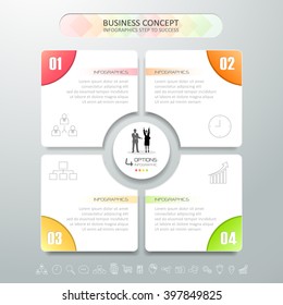 Design infographic template 4 steps, can be used for workflow layout, diagram, number options, graphic or website layout.
