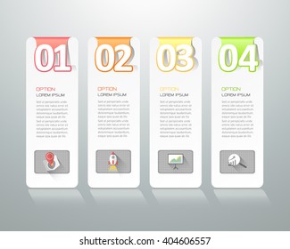 Design infographic template 4 steps, can be used for workflow layout, diagram, number options, graphic or website layout.