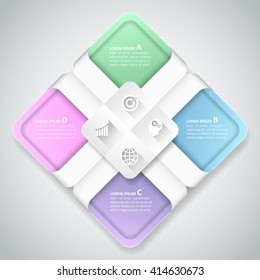 Design infographic template 4 steps, can be used for workflow layout, diagram, number options, graphic or website layout.