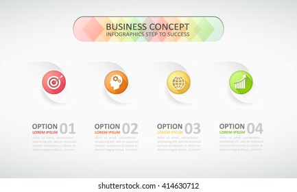 Design infographic template 4 steps, can be used for workflow layout, diagram, number options, graphic or website layout.