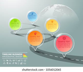 Design infographic template 5 options. Business concept can be used for workflow layout, diagram, number options, timeline, steps, demo infographict