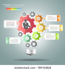 Design infographic template 5 options. Business concept can be used for workflow layout, diagram, number options, timeline, steps, demo infographic